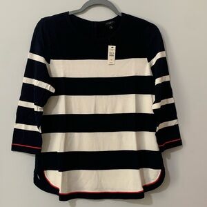 NWT Talbots Navy/White Stripe Pullover Sweater size MP